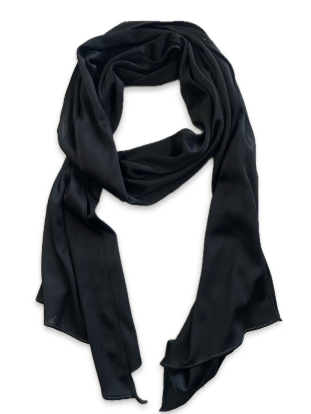 Classic Black Lightweight Unisex Long Scarf - Picture 3 of 10